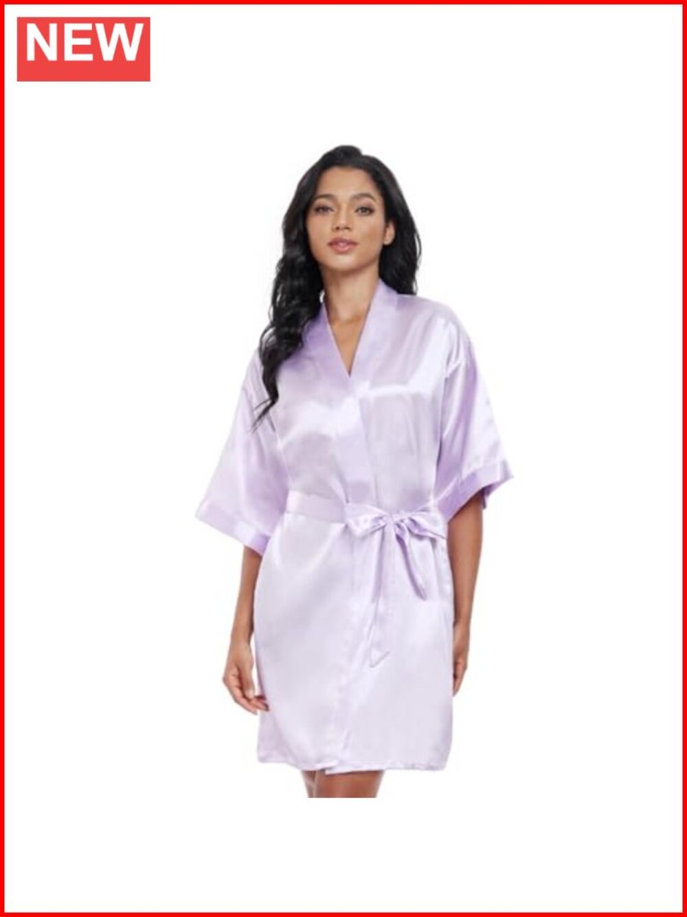 Womens Short Satin Robe Lightweight Silky V-Neck Sleepwear Bridal Party